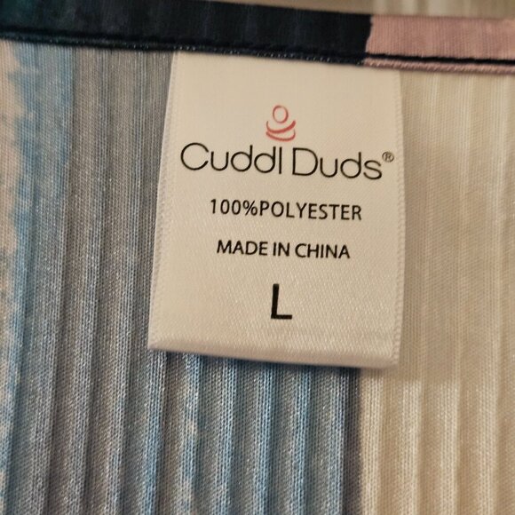 Cuddl Duds super soft lavender Pink multicolor striped short sleeve large - Picture 8 of 8